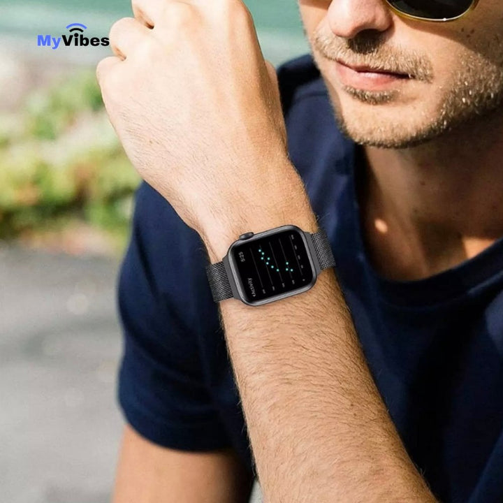 Bracelet en maille d'acier Inoxydable pour montre connectée | Compatible sur la MY WATCH™ & l'Apple Watch - MYVIBES