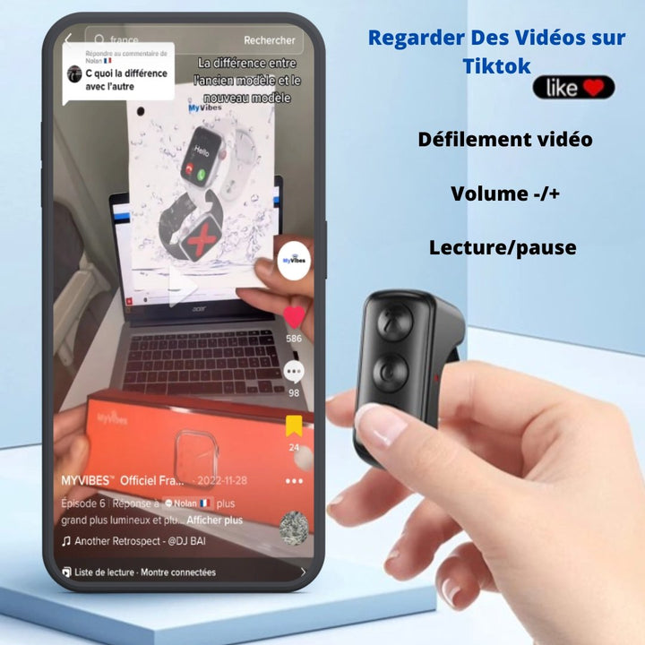 Contrôleur vidéo Bluetooth pour réseaux sociaux | Pour iPhone, Android & tablette - MYVIBES