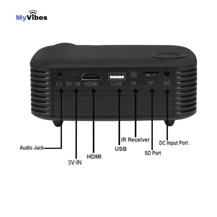 Mini projecteur LED portable | Home Cinéma 1080P LED HD Numérique - MYVIBES